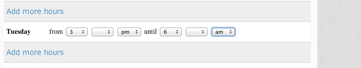 Course times selector